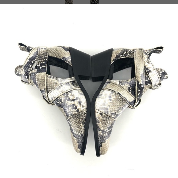 All Saints Snakeskin Print Darcy Pointed Toe Leather Booties Size 8 NWT. - Picture 8 of 13